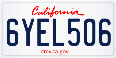 CA license plate 6YEL506