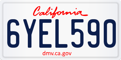 CA license plate 6YEL590