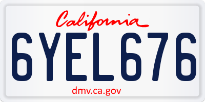 CA license plate 6YEL676