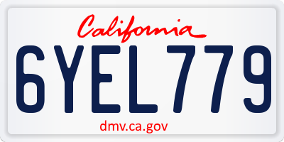 CA license plate 6YEL779