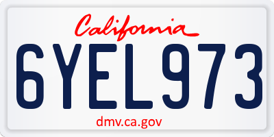 CA license plate 6YEL973
