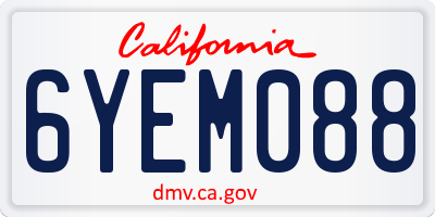 CA license plate 6YEM088