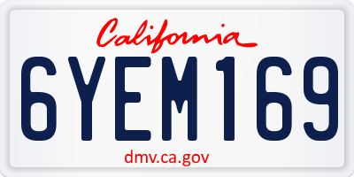 CA license plate 6YEM169