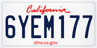 CA license plate 6YEM177