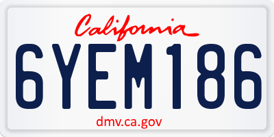 CA license plate 6YEM186
