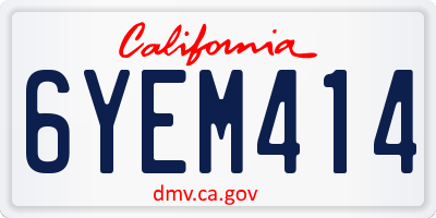 CA license plate 6YEM414