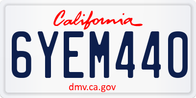 CA license plate 6YEM440