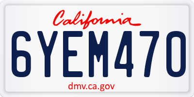 CA license plate 6YEM470