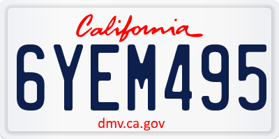 CA license plate 6YEM495