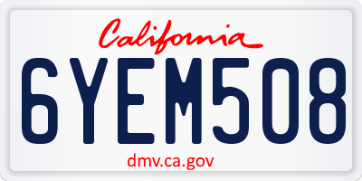CA license plate 6YEM508