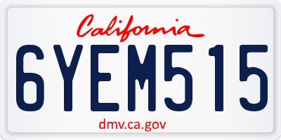 CA license plate 6YEM515
