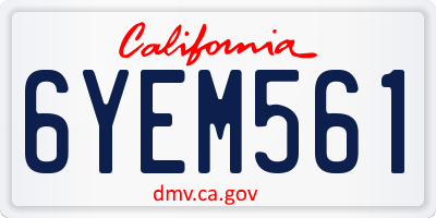 CA license plate 6YEM561