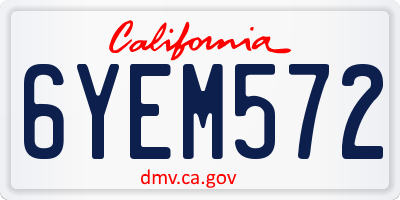 CA license plate 6YEM572