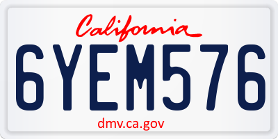 CA license plate 6YEM576