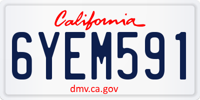 CA license plate 6YEM591