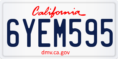 CA license plate 6YEM595