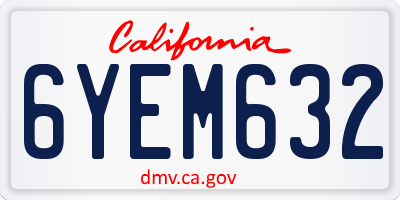 CA license plate 6YEM632