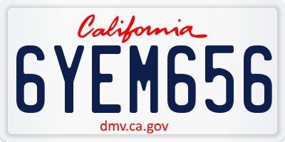CA license plate 6YEM656
