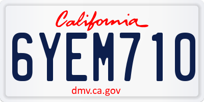 CA license plate 6YEM710
