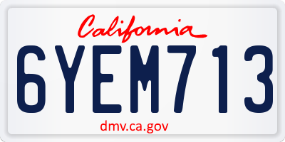 CA license plate 6YEM713