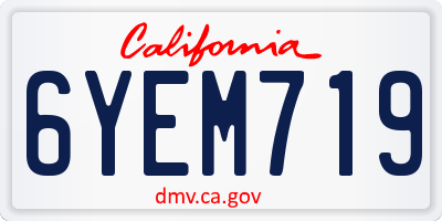 CA license plate 6YEM719