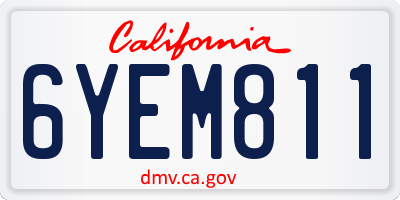 CA license plate 6YEM811
