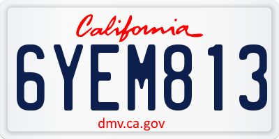 CA license plate 6YEM813