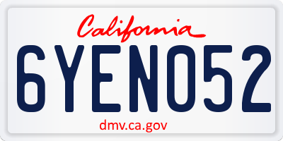CA license plate 6YEN052