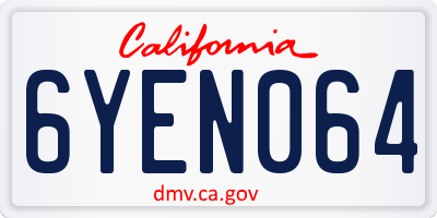 CA license plate 6YEN064