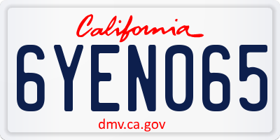 CA license plate 6YEN065