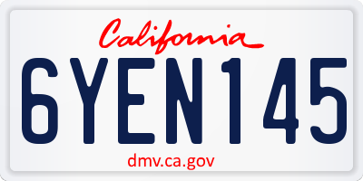 CA license plate 6YEN145