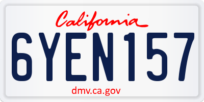 CA license plate 6YEN157