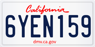 CA license plate 6YEN159