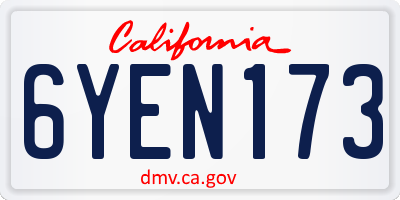 CA license plate 6YEN173