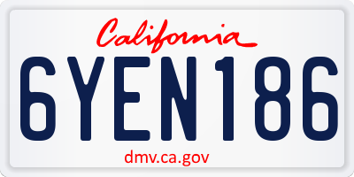 CA license plate 6YEN186
