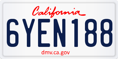 CA license plate 6YEN188