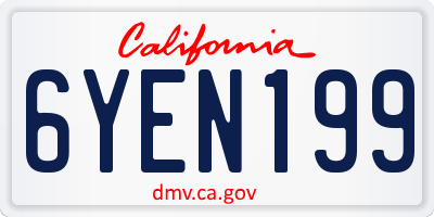 CA license plate 6YEN199