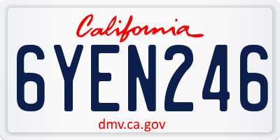 CA license plate 6YEN246