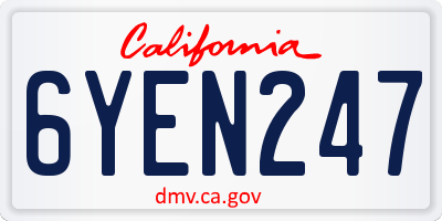 CA license plate 6YEN247