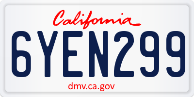 CA license plate 6YEN299