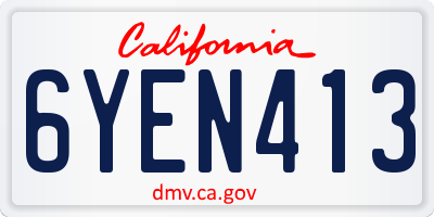 CA license plate 6YEN413