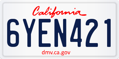 CA license plate 6YEN421