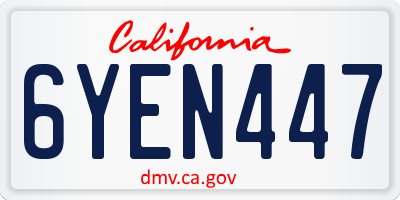CA license plate 6YEN447
