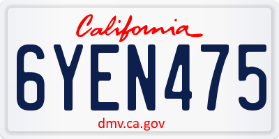 CA license plate 6YEN475