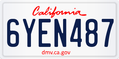 CA license plate 6YEN487
