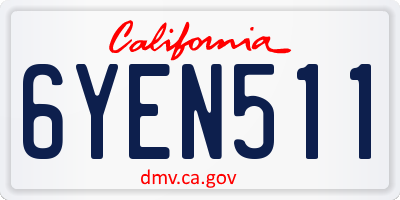 CA license plate 6YEN511