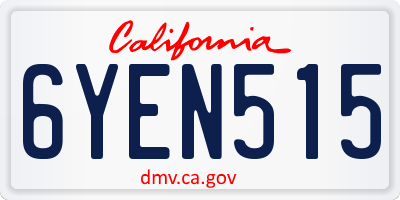 CA license plate 6YEN515