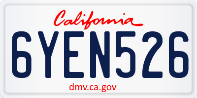 CA license plate 6YEN526