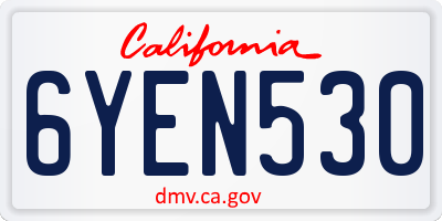 CA license plate 6YEN530