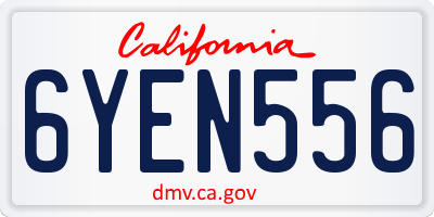 CA license plate 6YEN556